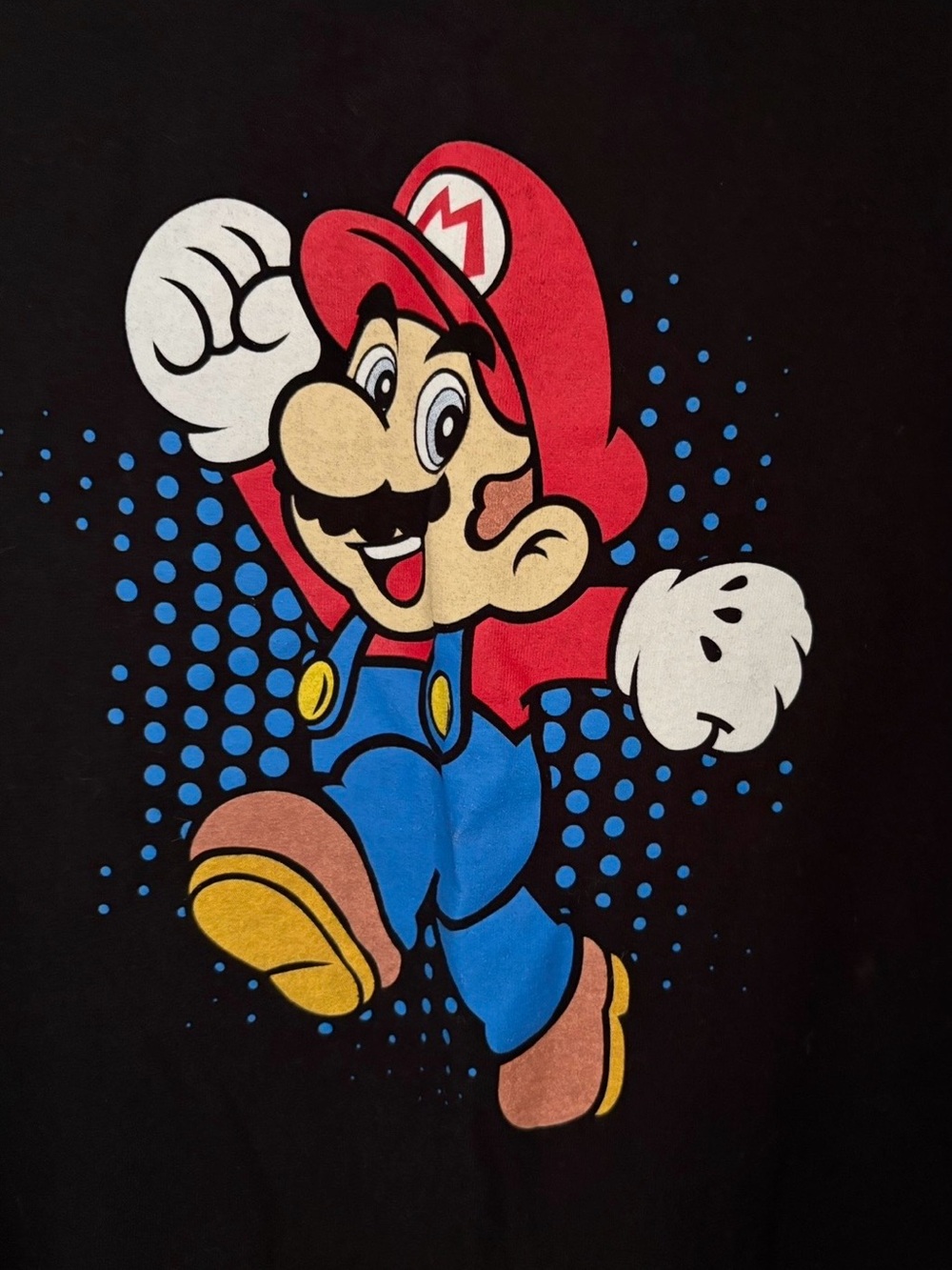 Black Super Mario Fruit Of The Loom Short Sleeve T-Shirt 100% Cotton 2XL